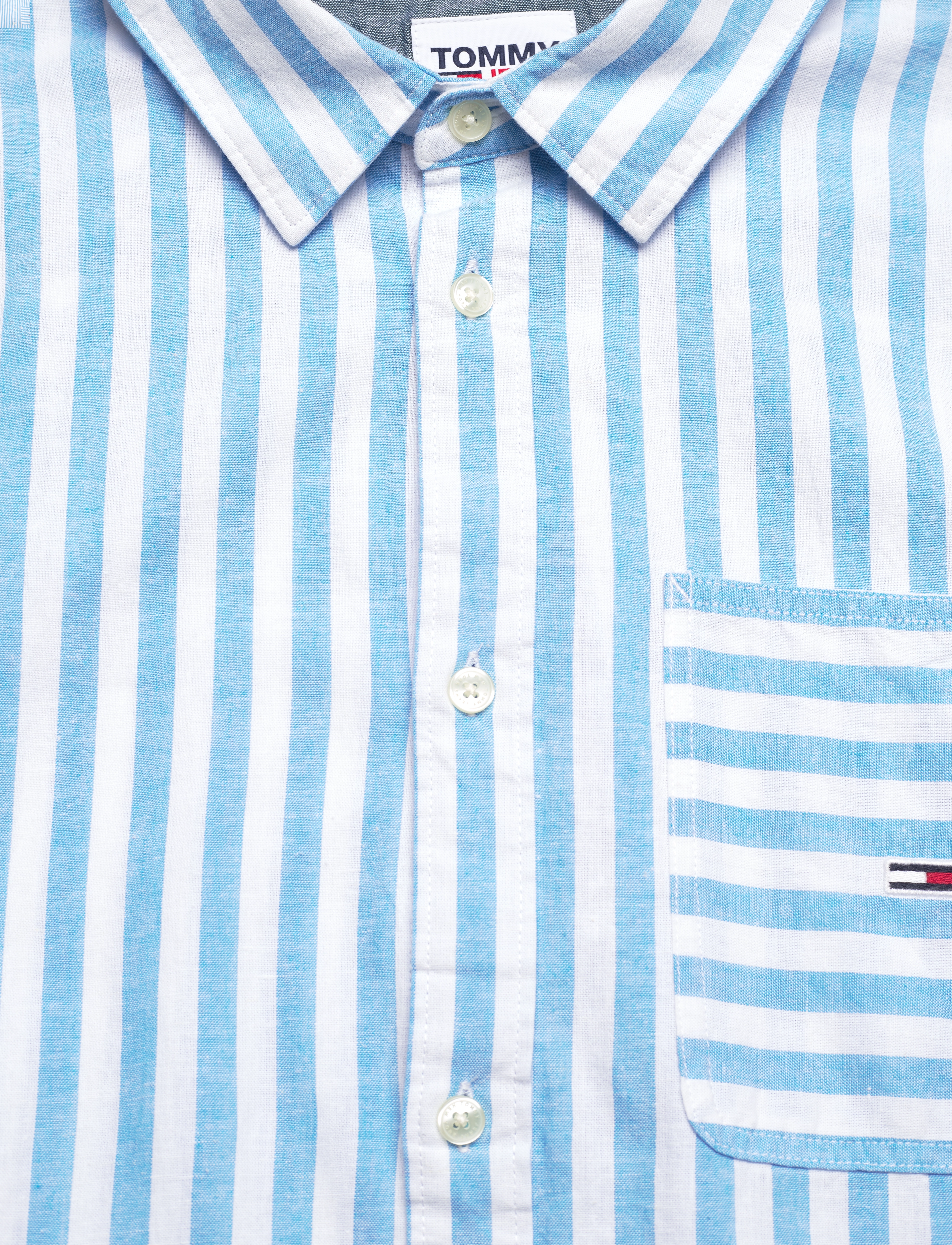 Tommy Jeans - TJM RLX SS STRIPE LINEN SHIRT - skysail / stripe - 2