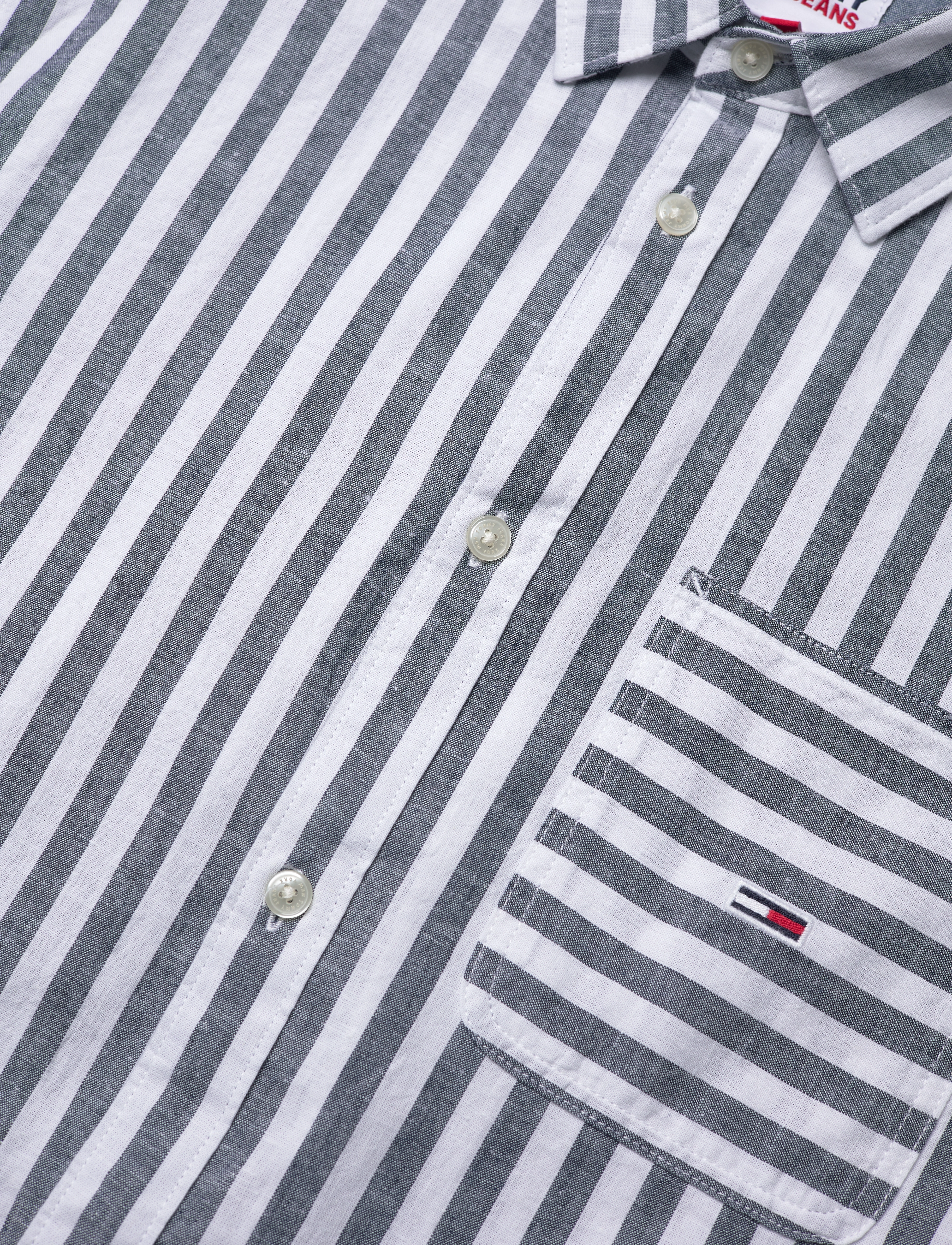 Tommy Jeans - TJM CLSC LS STRIPE LINEN SHIRT - twilight navy stripe - 2