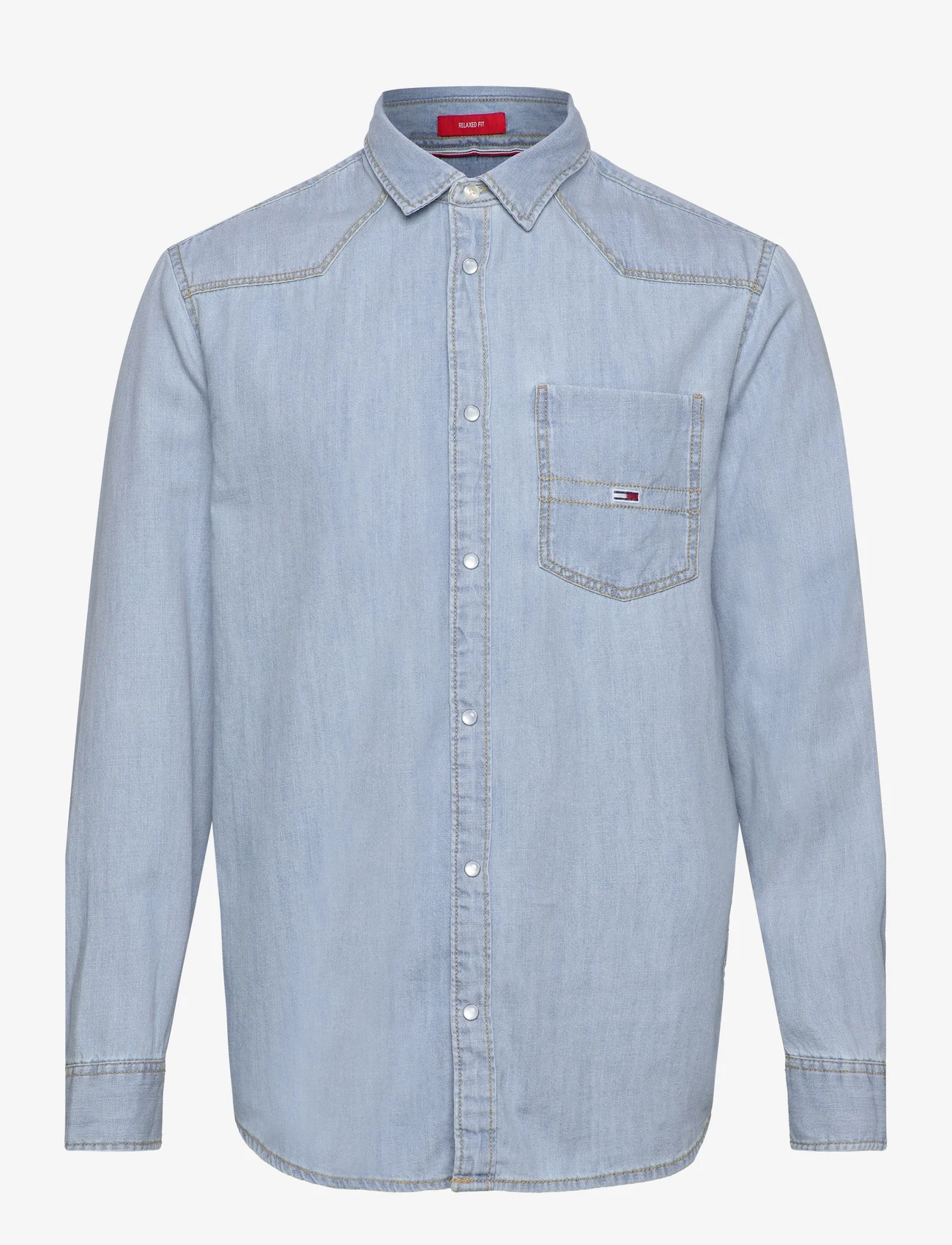 Tommy Jeans - TJM RLX WESTERN DENIM SHIRT - denim shirts - lt indigo - 0