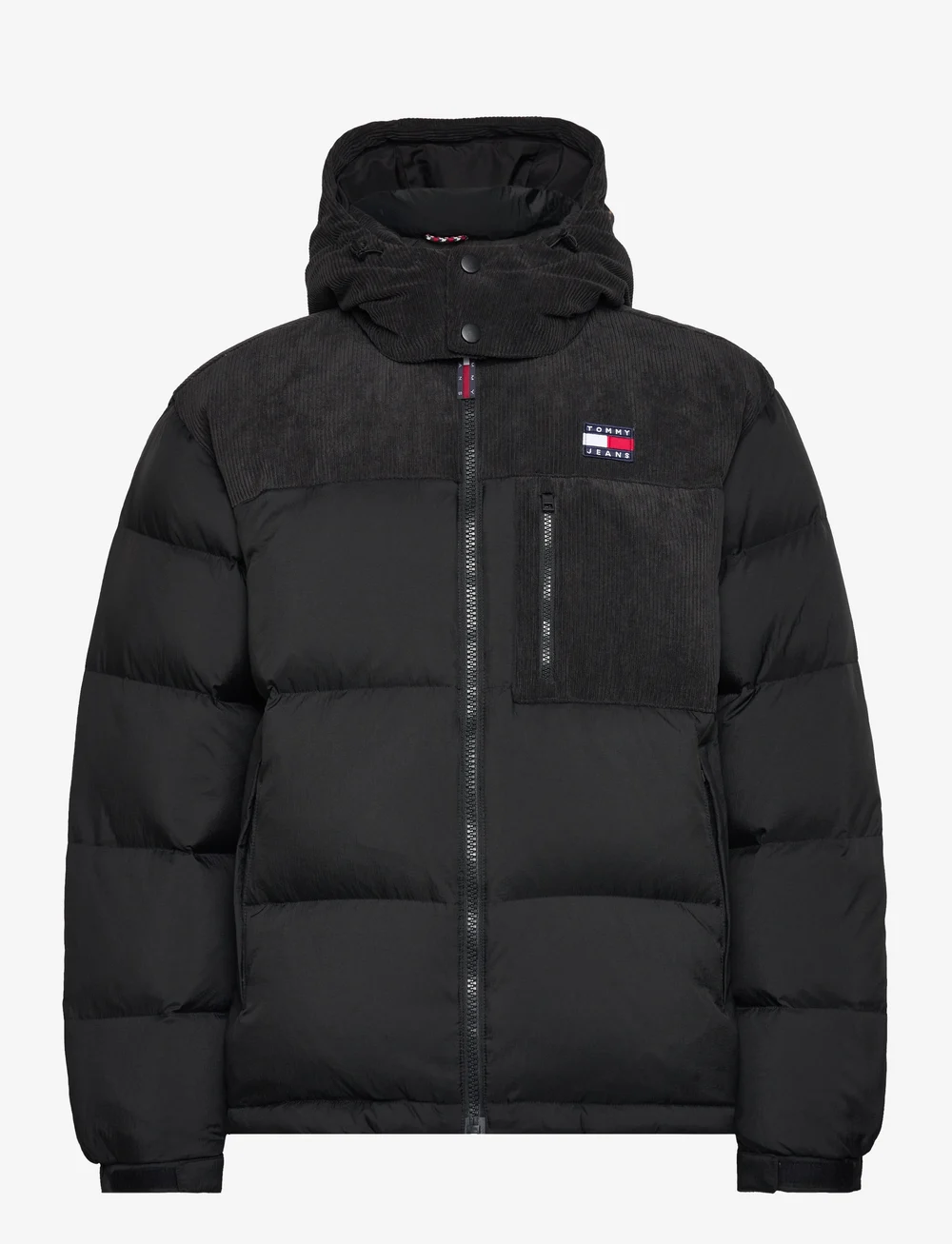 Cord puffer jacket tommy top jeans