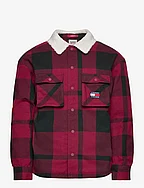 TJM CHECK SHERPA LINED OVERSHIRT - ROUGE CHECK