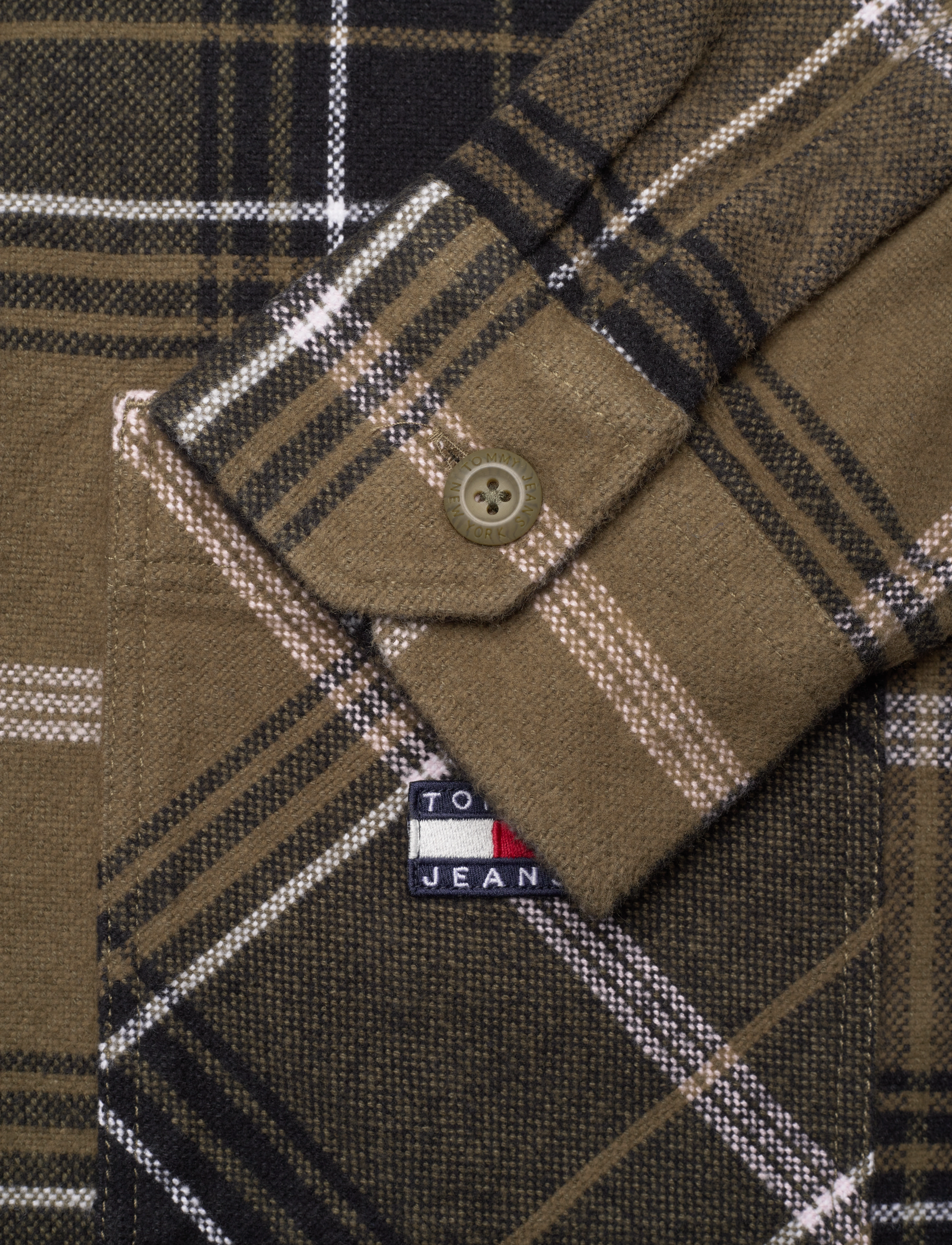 Tommy Jeans - TJM BRUSHED CHECK OVERSHIRT - drab olive green check - 3