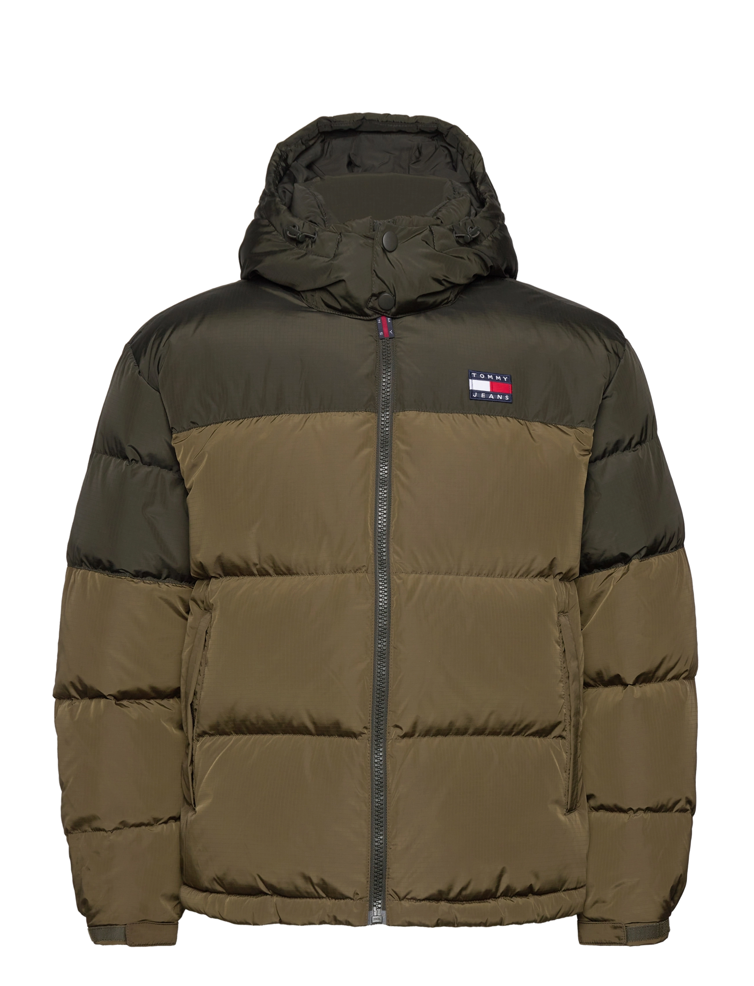 TJM ALASKA COLORBLOCK PUFFER - DRAB OLIVE GREEN