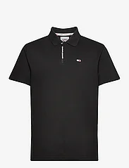 Tommy Jeans - TJM RLX BRANDED PLACKET POLO - polo marškinėliai trumpomis rankovėmis - black - 0