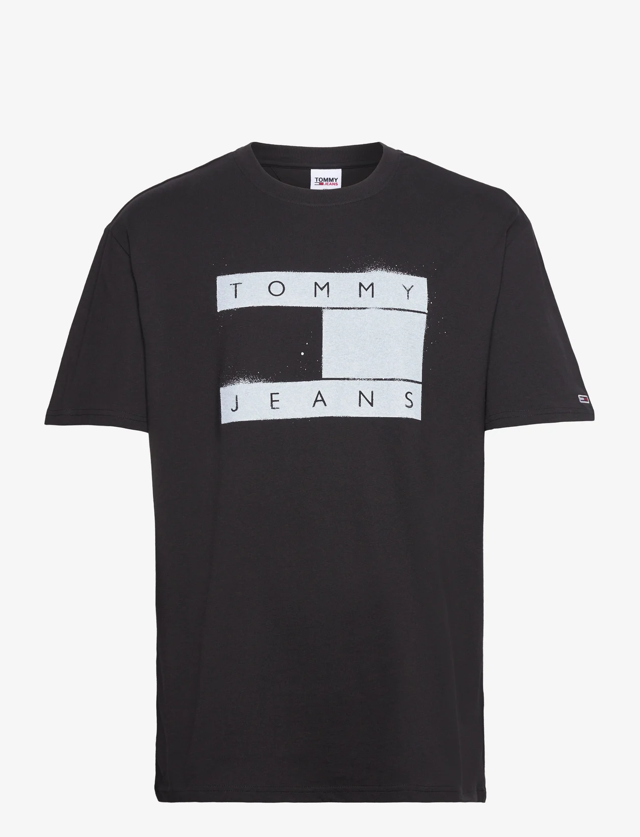 Tommy Jeans - TJM CLSC SPRAY FLAG TEE - kortärmade t-shirts - black - 0