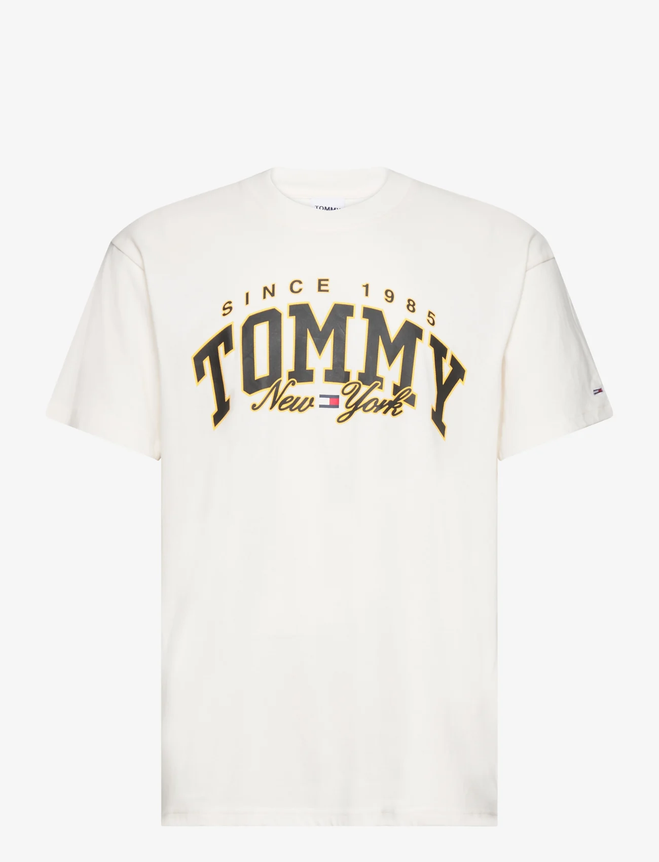 Tommy Jeans - TJM RLX LUXE VARSITY TEE - kurzärmelige - ancient white - 0