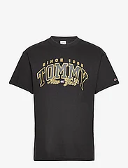 Tommy Jeans - TJM RLX LUXE VARSITY TEE - kurzärmelige - black - 0