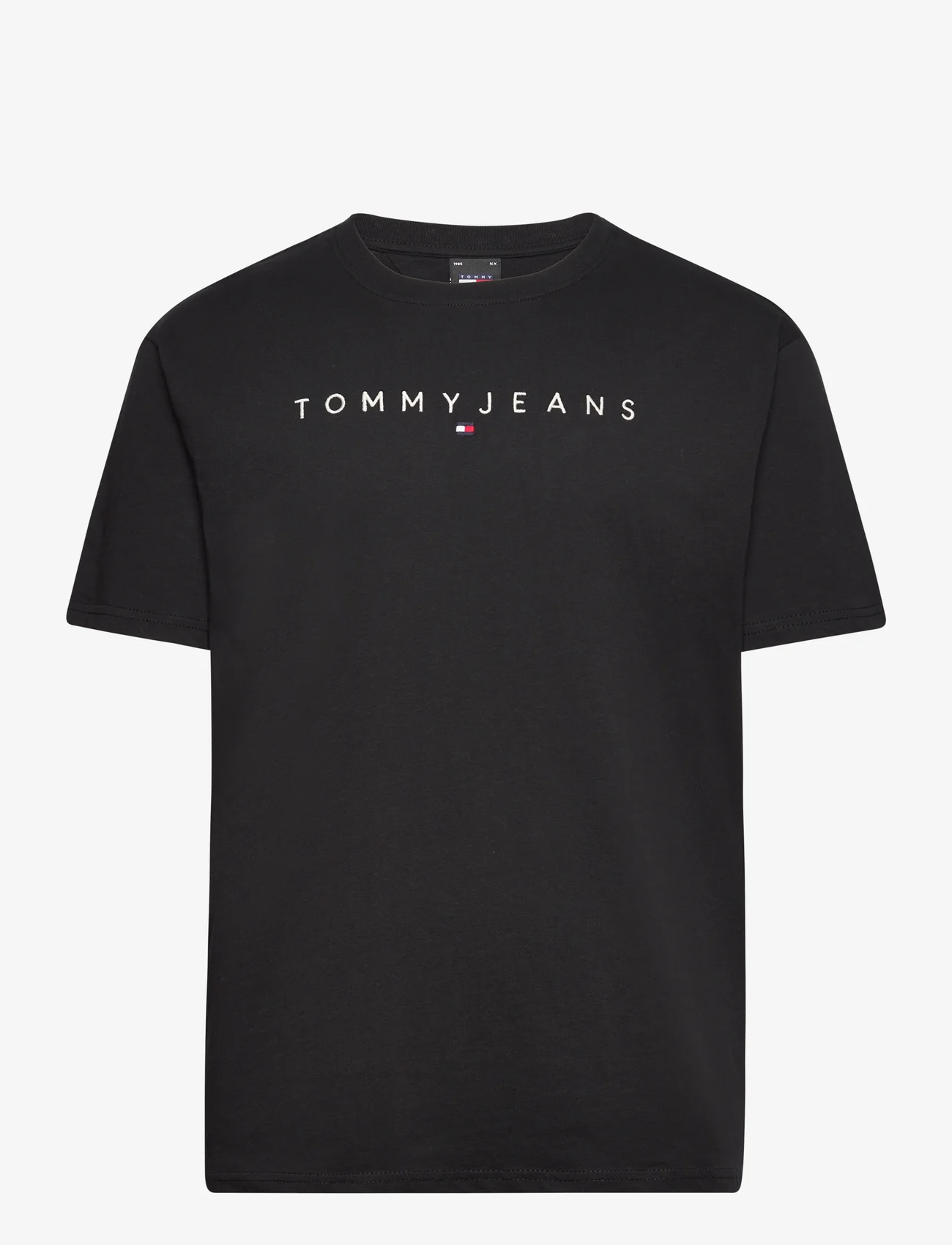 Tommy Jeans - TJM REG LINEAR LOGO TEE EXT - kortärmade t-shirts - black - 0