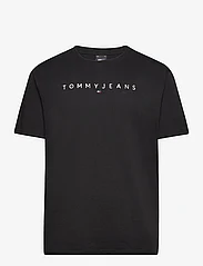 Tommy Jeans - TJM REG LINEAR LOGO TEE EXT - kortärmade t-shirts - black - 0