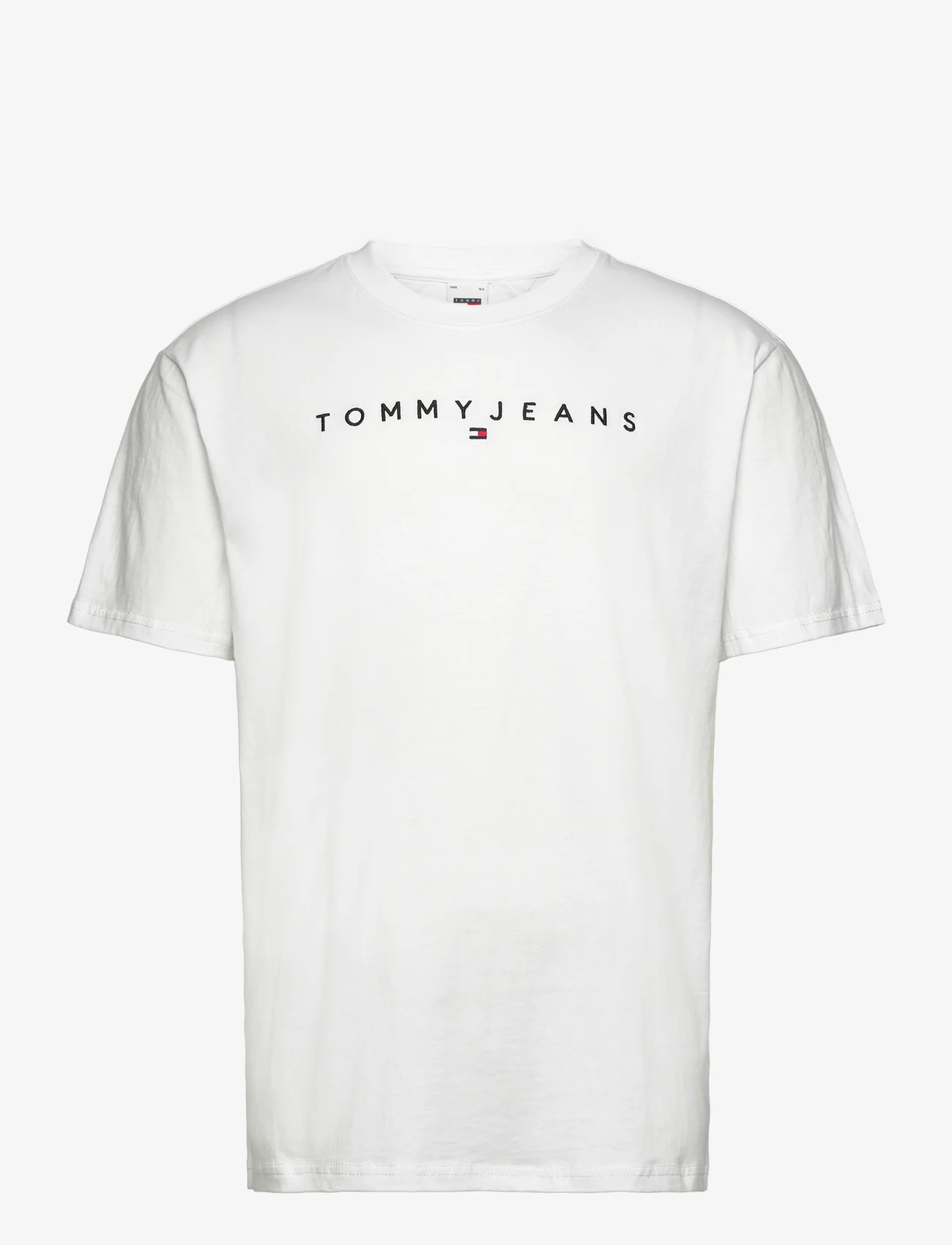 Tommy Jeans - TJM REG LINEAR LOGO TEE EXT - kortärmade t-shirts - white - 0