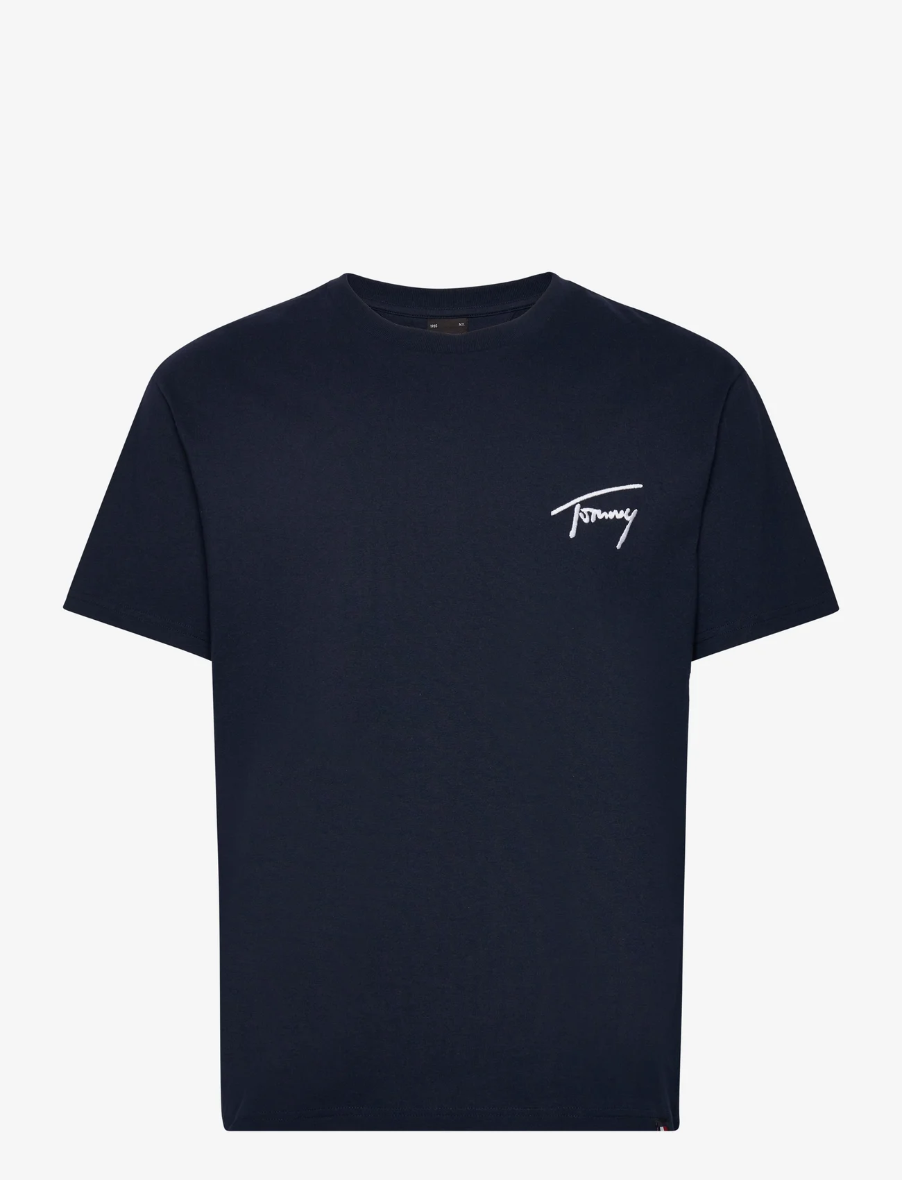 Tommy Jeans - TJM REG SIGNATURE TEE EXT - t-shirts - dark night navy - 0