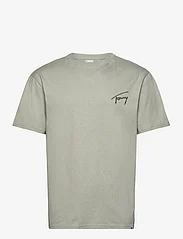 Tommy Jeans - TJM REG SIGNATURE TEE EXT - t-shirts - faded willow - 0