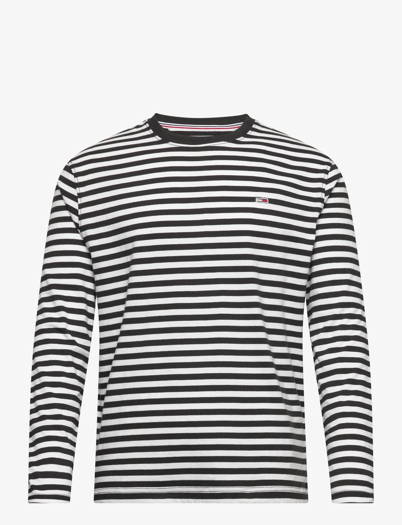 Tommy Jeans - TJU BASIC STRIPED LS TEE - långärmade t-shirts - black / stripe - 0
