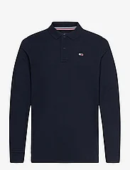 Tommy Jeans - TJM SLIM PLACKET LS POLO - polos à manches longues - dark night navy - 0