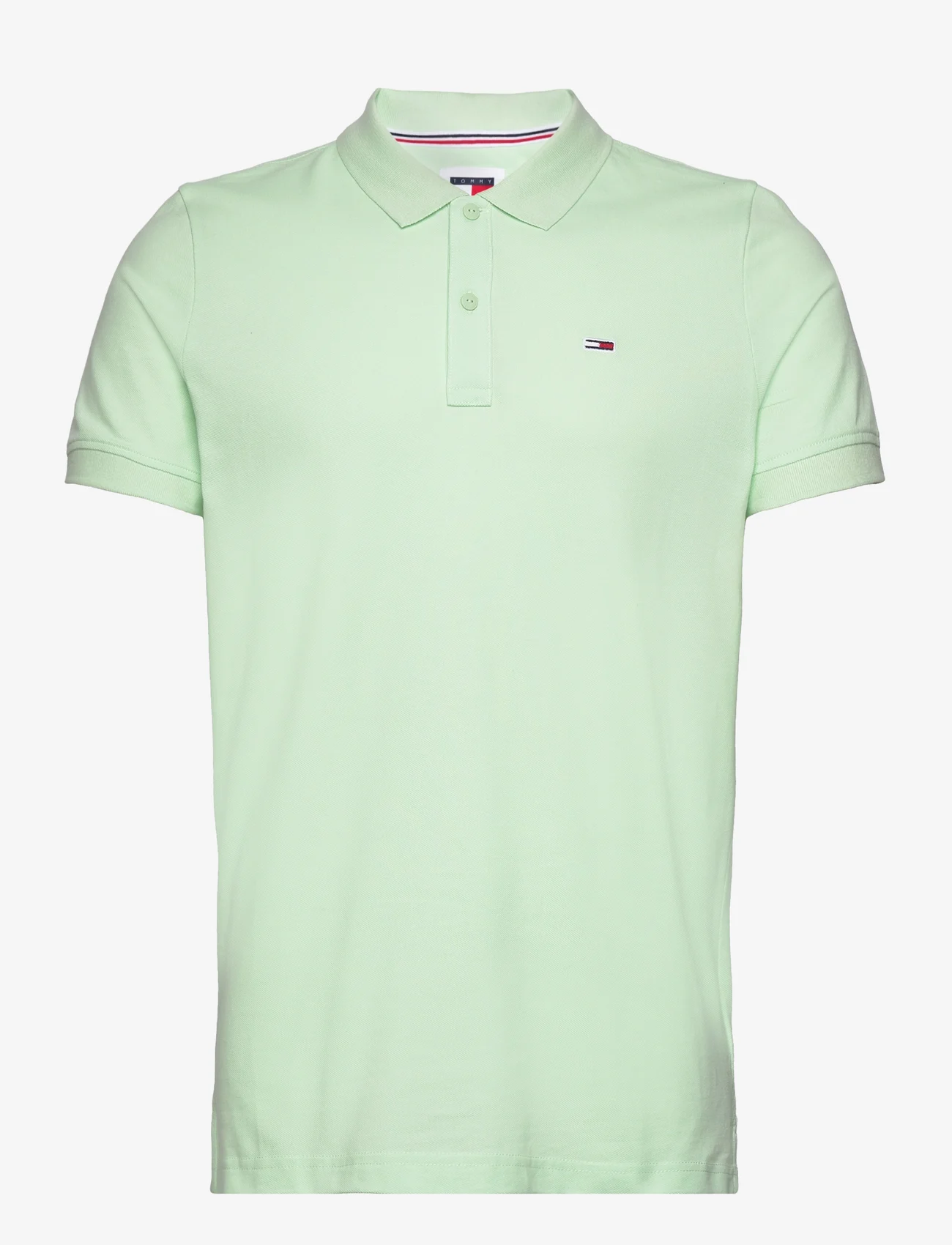 Tommy Jeans - TJM SLIM PLACKET POLO EXT - lyhythihaiset - opal green - 0