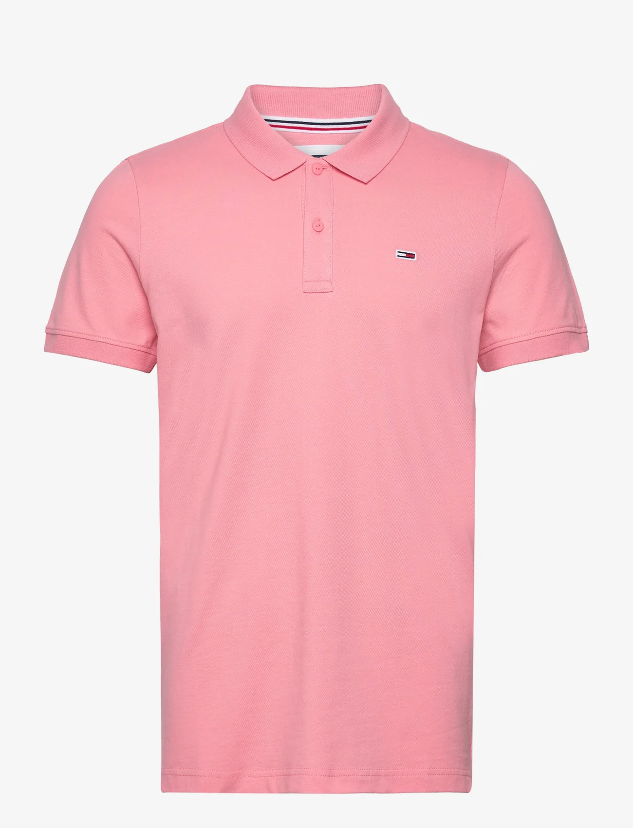 Tommy Jeans - TJM SLIM PLACKET POLO EXT - lyhythihaiset - tickled pink - 0