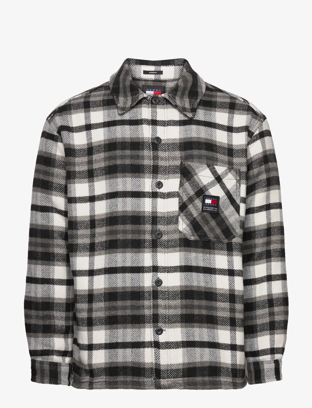 Tommy Jeans - TJM FLEECE LINED CHECK SHIRT EXT - overshirts - black check - 0