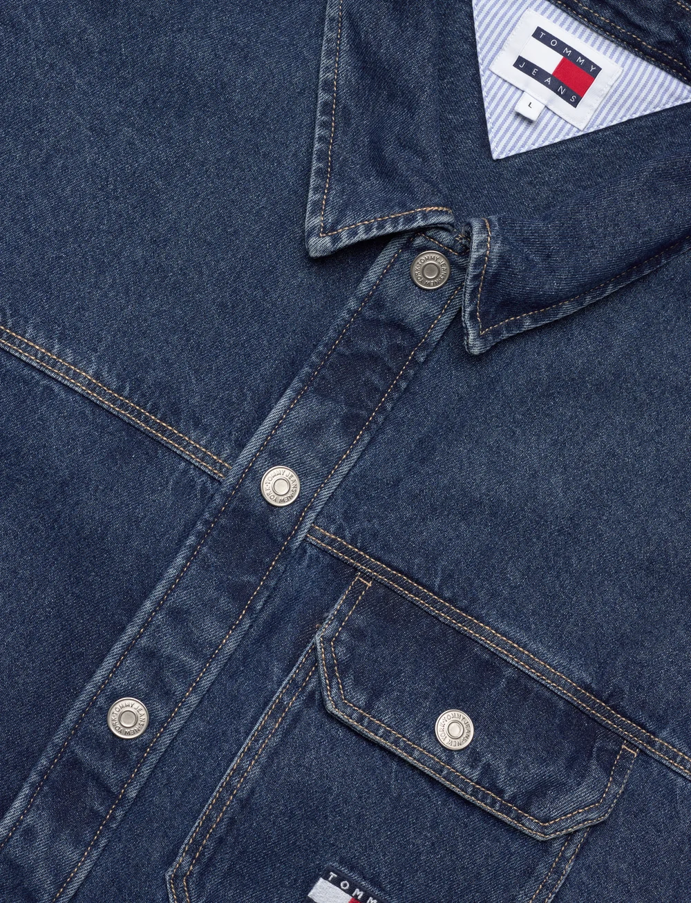 Tommy Jeans - TJM ESSENTIAL DENIM OVERSHIRT - denimskjorter - mid indigo - 3