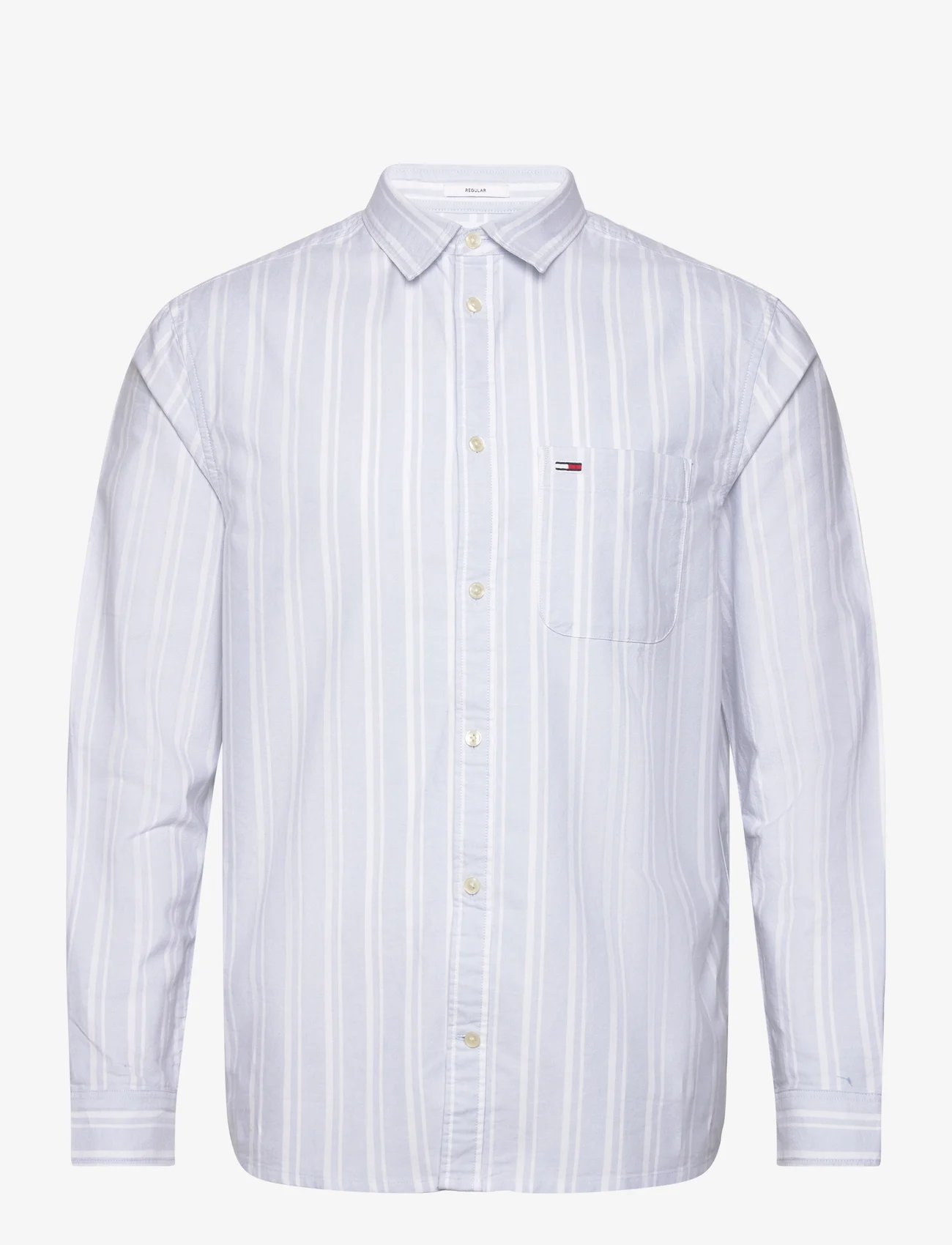 Tommy Jeans - TJM REG OXFORD STRIPE SHIRT - oksfordo marškiniai - breezy blue stripe - 0