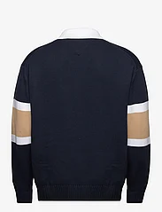 Tommy Jeans - TJM RLX TROPHY NECK RUGBY - dzianinowe bluzki polo - dark night navy - 1