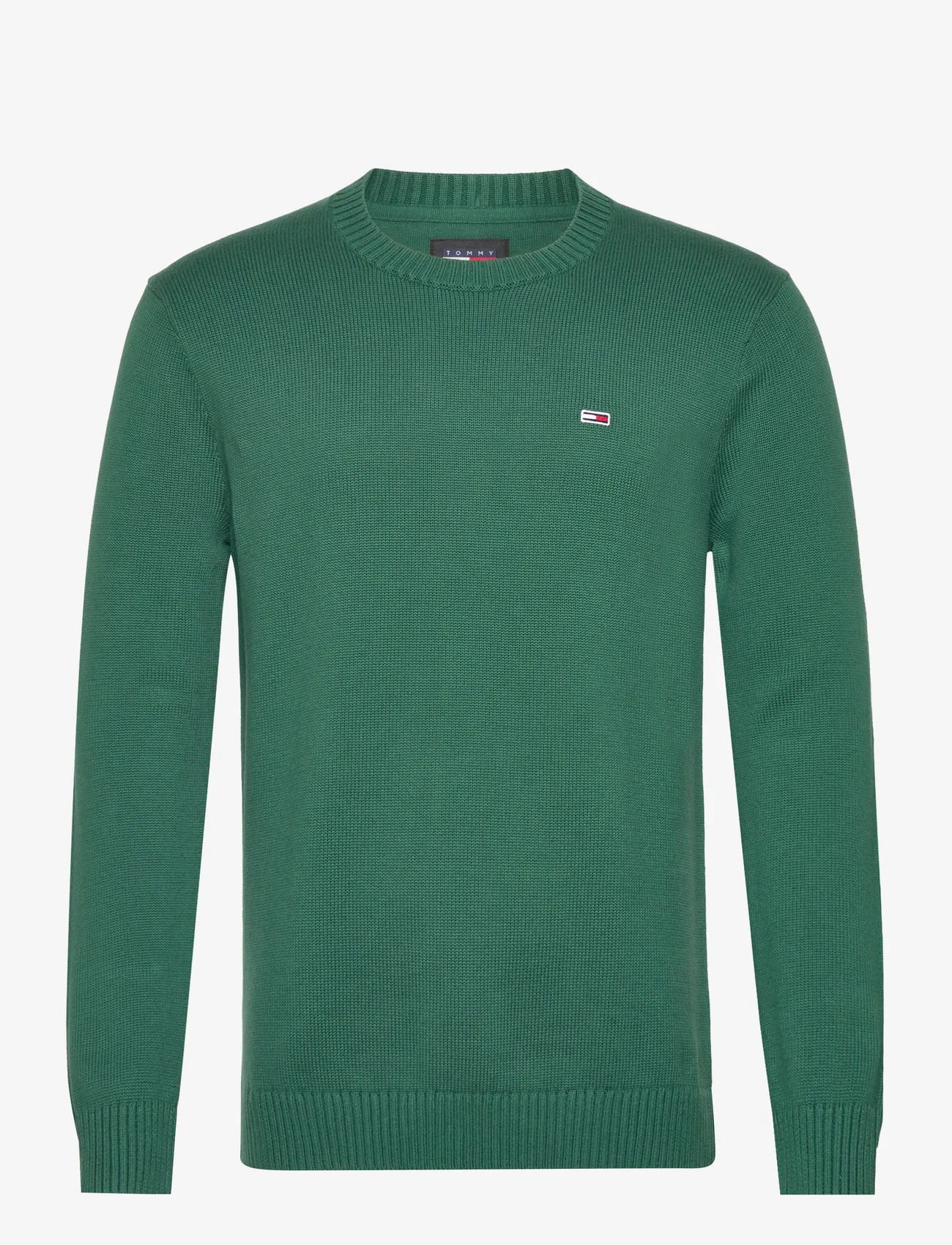 Tommy Jeans - TJM SLIM ESSNTLS C-NECK SWEATER - knitted round necks - court green - 0