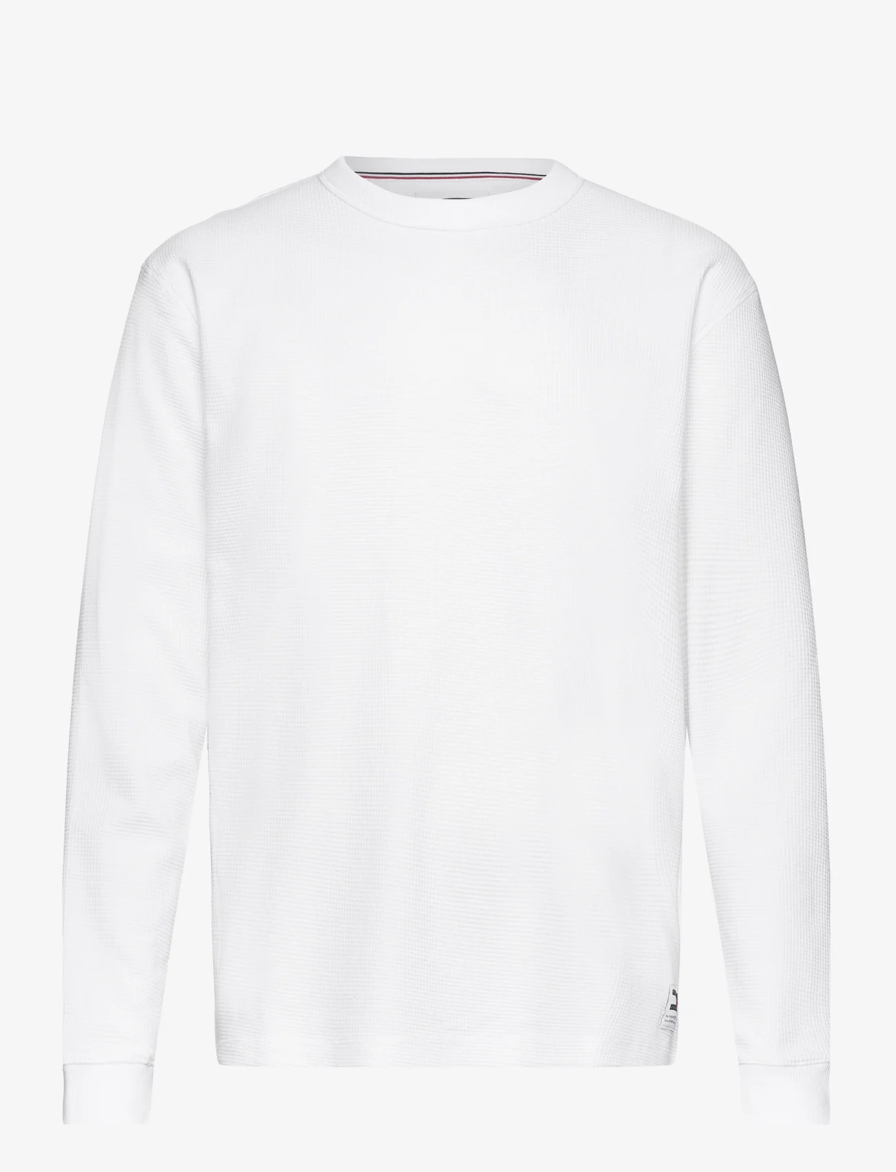 Tommy Jeans - TJM REG LS WAFFLE TEE - långärmade t-shirts - white - 0