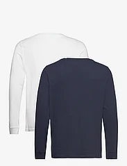 Tommy Jeans - TJM SLIM 2PACK L/S EXT - långärmade t-shirts - white / newsprint - 1