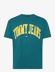 Tommy Jeans - TJM REG POPCOLOR VARSITY TEE EXT - kortärmade t-shirts - timeless teal - 0