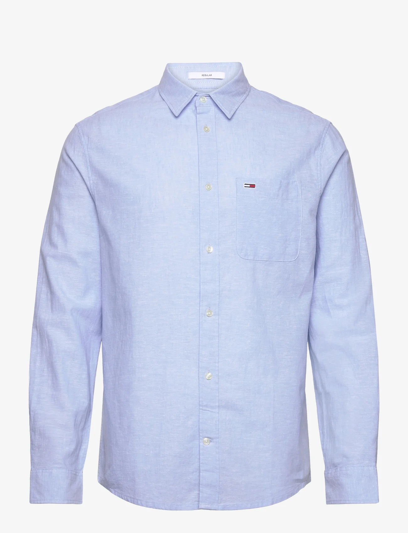 Tommy Jeans - TJM REG LINEN BLEND SHIRT - lininiai marškiniai - moderate blue - 0