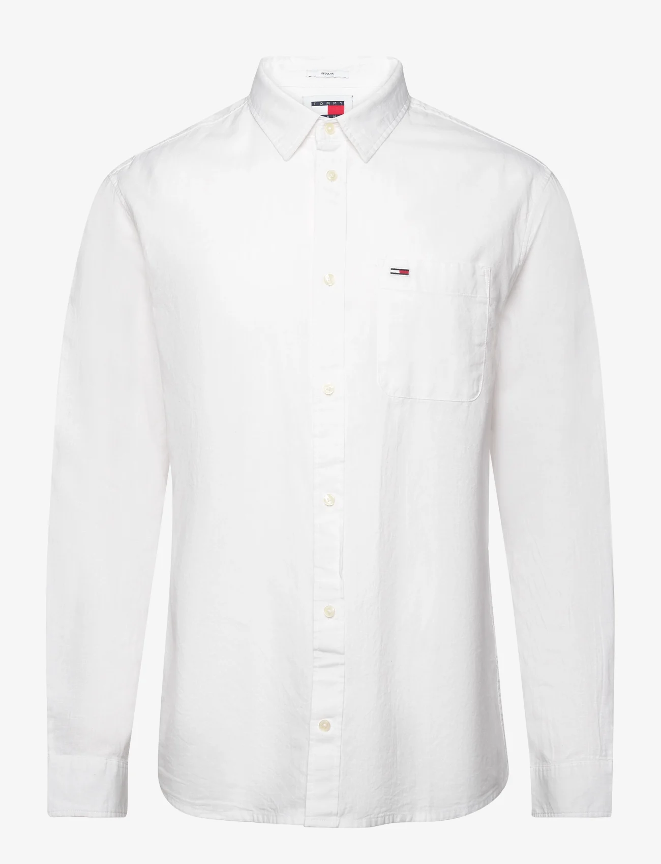 Tommy Jeans - TJM REG LINEN BLEND SHIRT - lininiai marškiniai - white - 0