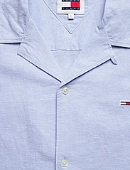 Tommy Jeans - TJM LINEN BLEND CAMP SHIRT EXT - kortærmede t-shirts - moderate blue - 2