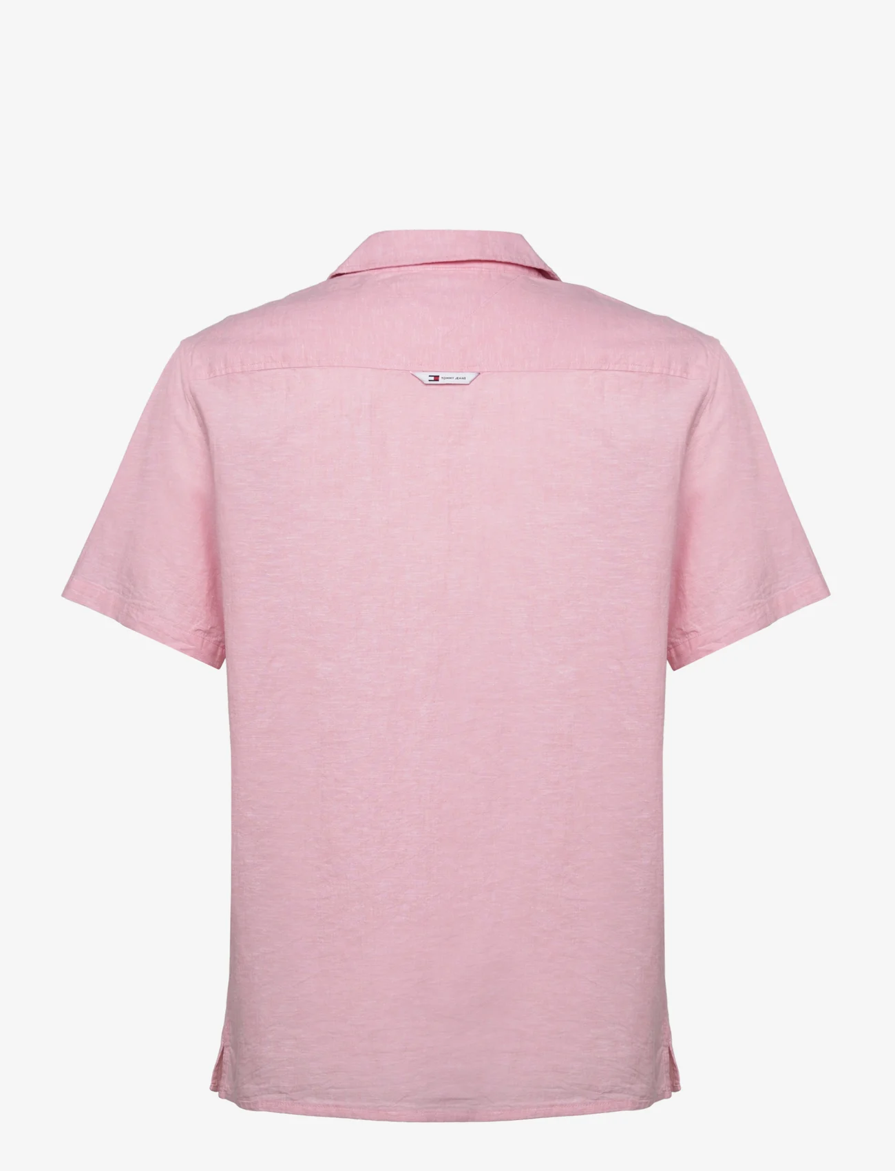 Tommy Jeans - TJM LINEN BLEND CAMP SHIRT EXT - kortærmede t-shirts - tickled pink - 1