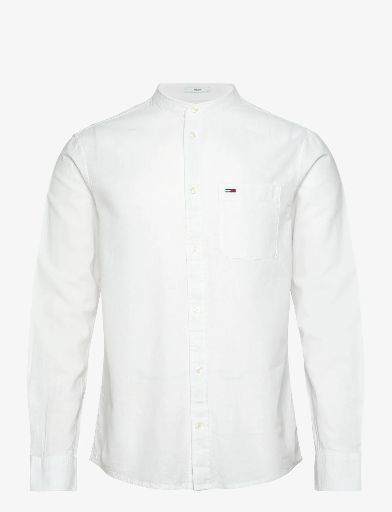 Tommy Jeans - TJM REG MAO LINEN BLEND SHIRT - casual skjortor - white - 0