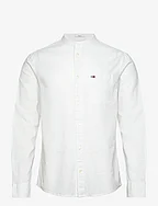 TJM REG MAO LINEN BLEND SHIRT - WHITE