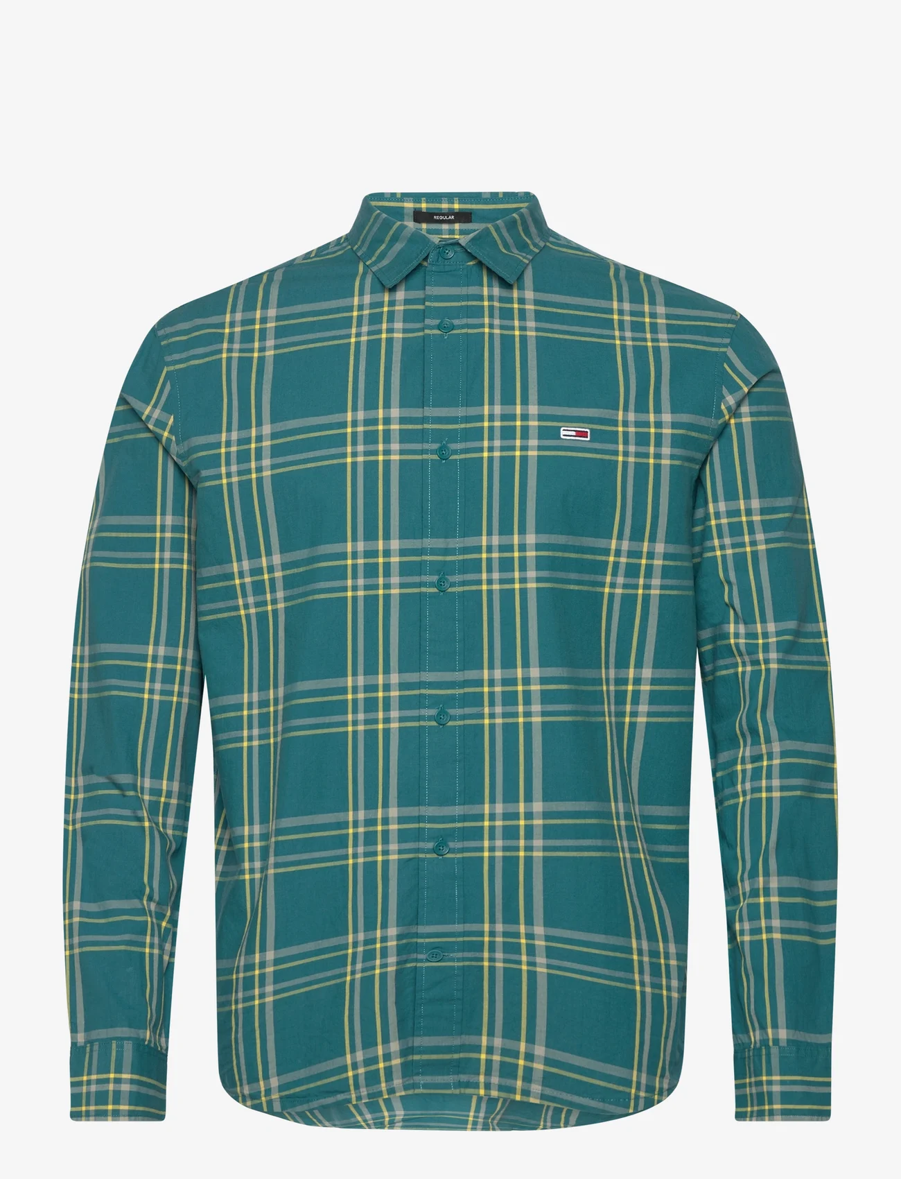 Tommy Jeans - TJM REG POPLIN CHECK SHIRT - casual skjortor - timeless teal check - 0