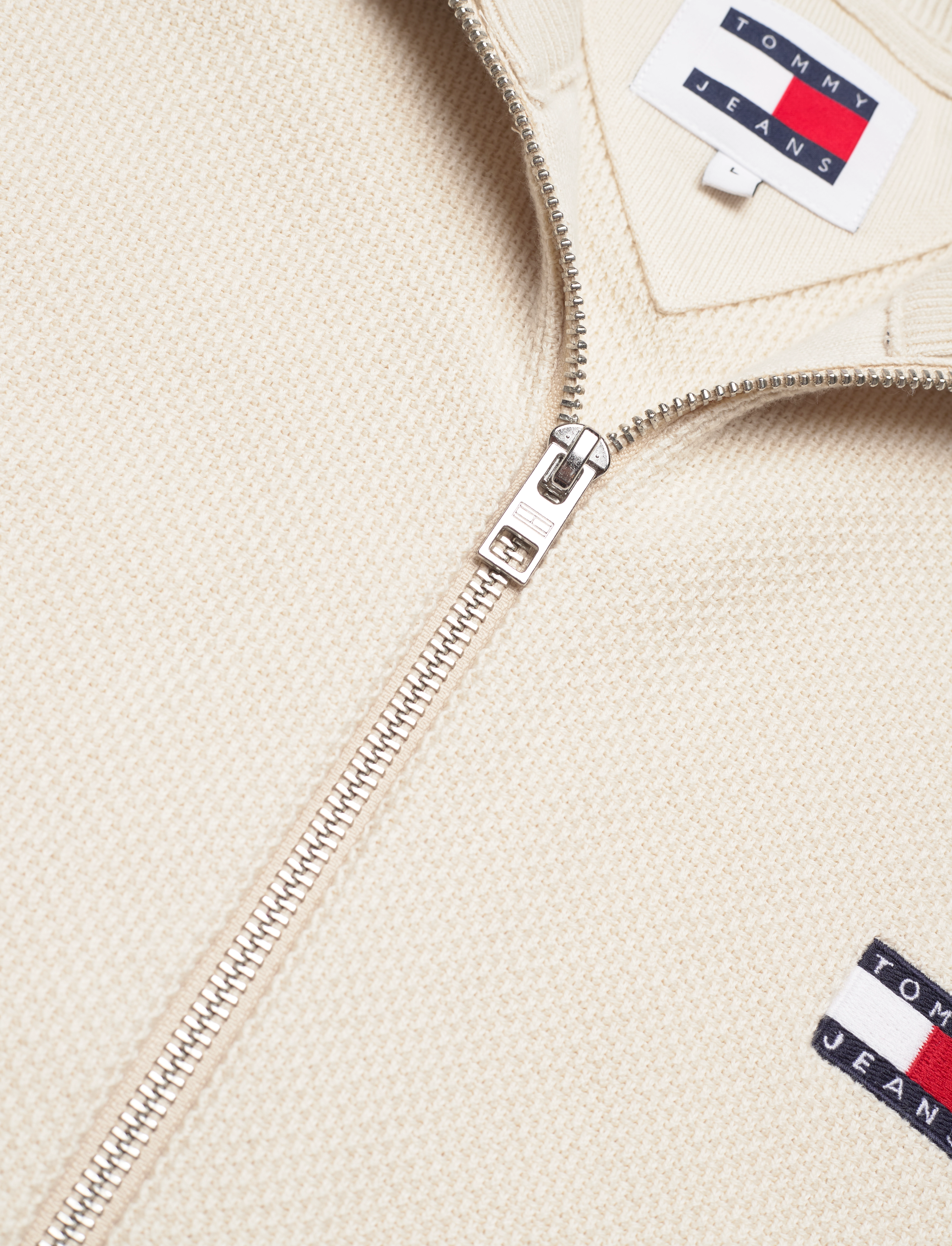 Tommy Jeans - TJM REG ZIPTRU HI NECK SWEATER - newsprint - 2