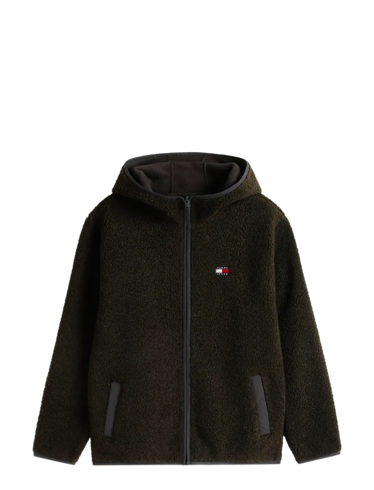 Tommy Jeans TJM REG BADGE TEDDY ZIP TRU EXT - Tommy Jeans - BLACK ALLOVER / black