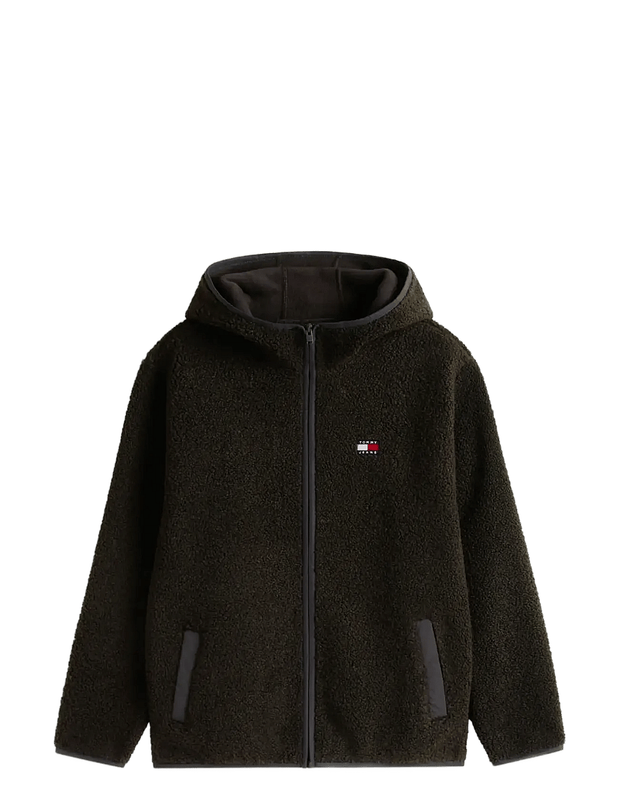 Tommy Jeans - TJM REG BADGE TEDDY ZIP TRU EXT - teddy-pullover - black allover - 1
