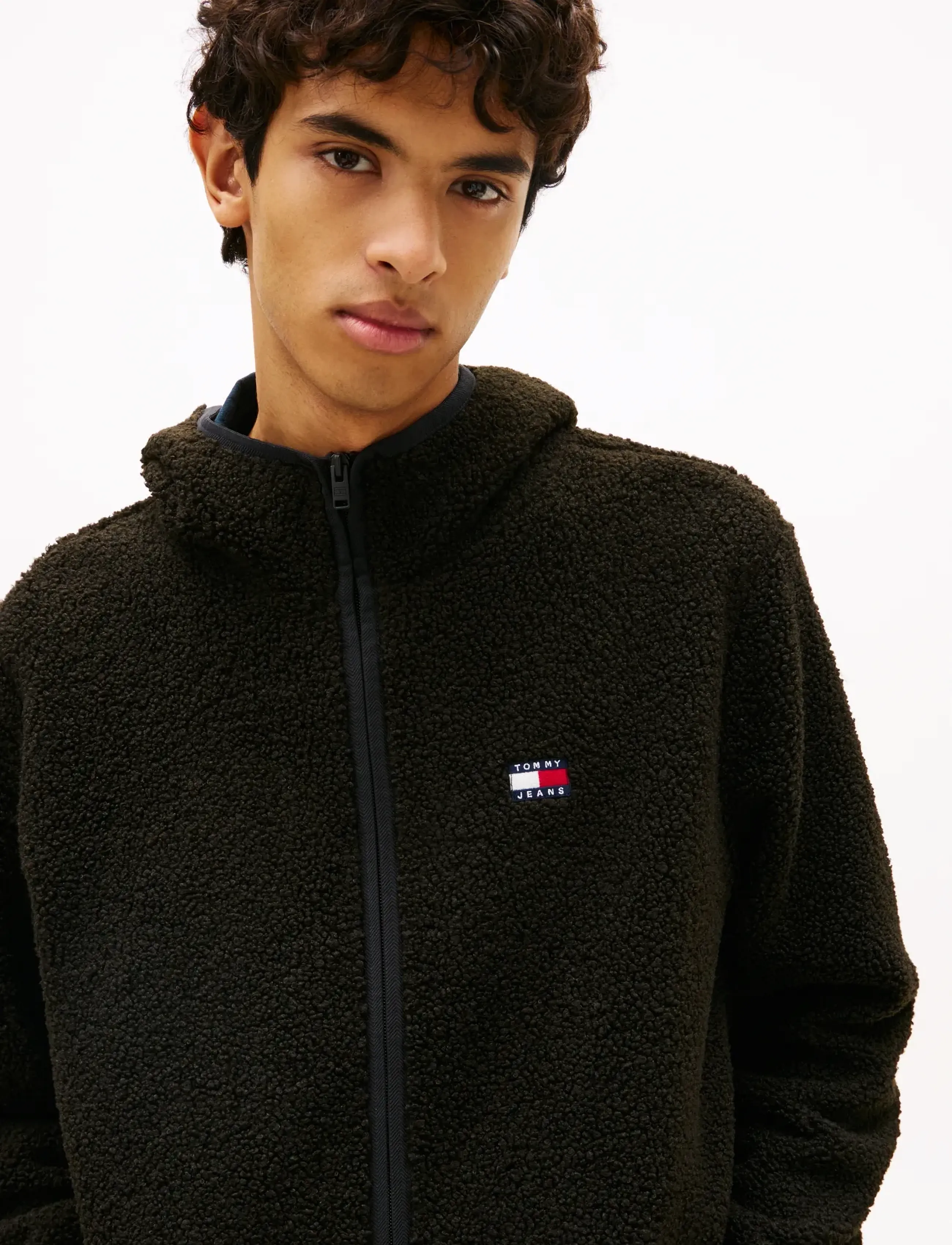 Tommy Jeans - TJM REG BADGE TEDDY ZIP TRU EXT - shop efter stil - black allover - 4