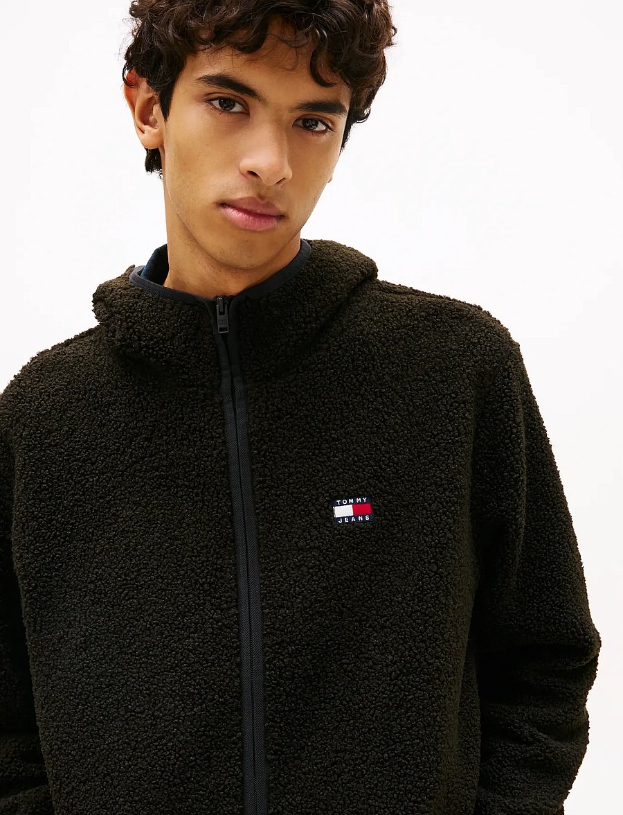 Tommy Jeans - TJM REG BADGE TEDDY ZIP TRU EXT - teddy-pullover - black allover - 4