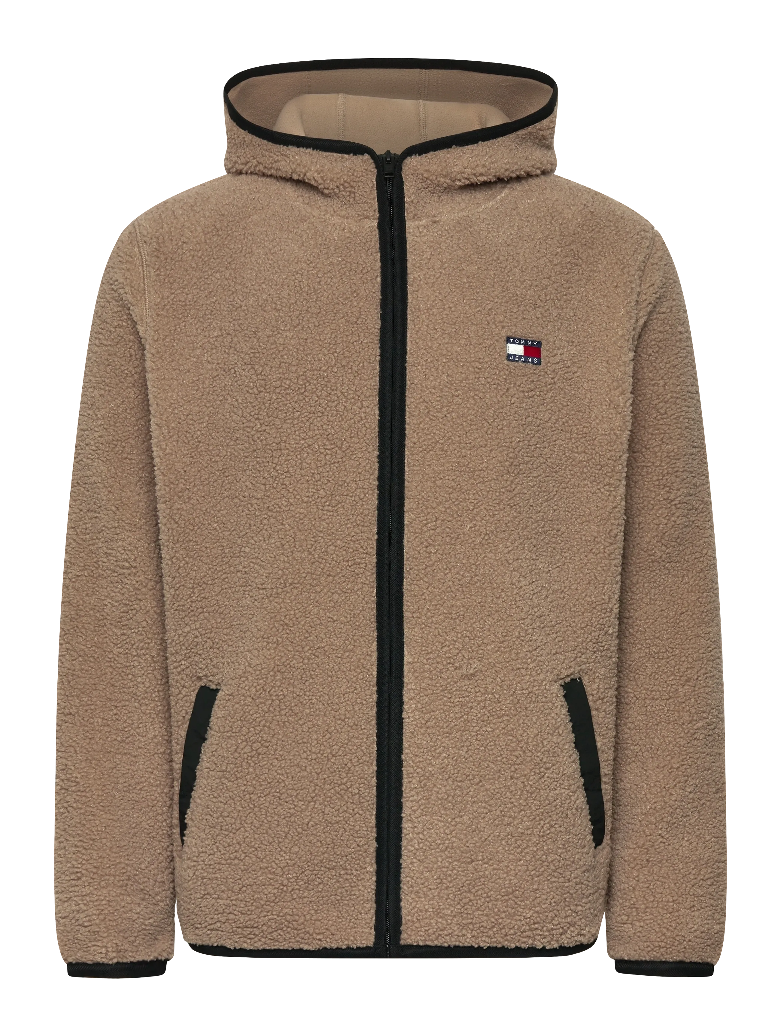 Tommy Jeans TJM REG BADGE TEDDY ZIP TRU EXT - Tommy Hilfiger - COASTAL TAUPE / beige