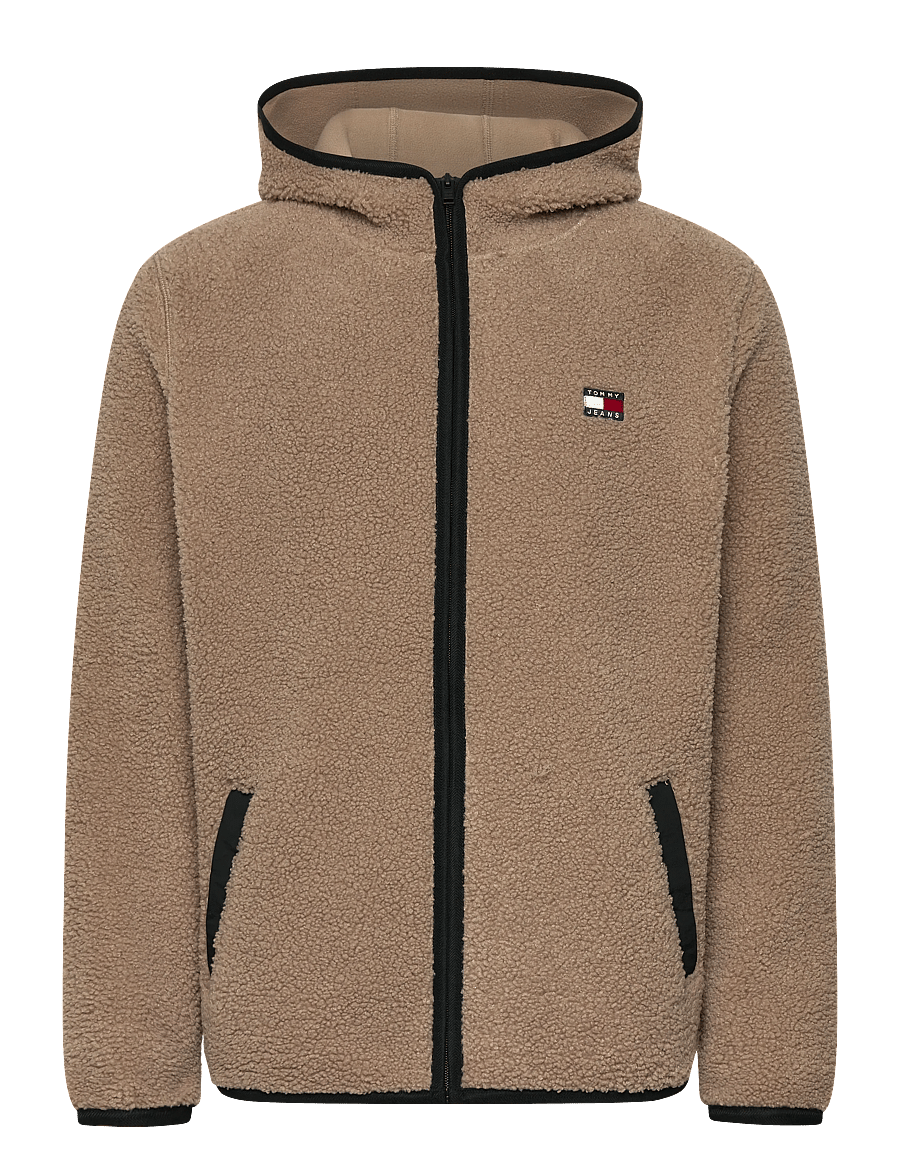 Tommy Jeans - TJM REG BADGE TEDDY ZIP TRU EXT - fleece-pullover - coastal taupe - 1