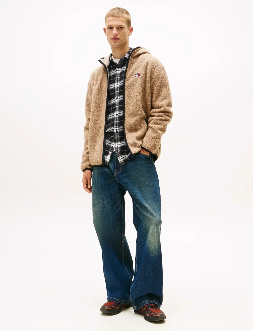 Tommy Jeans - TJM REG BADGE TEDDY ZIP TRU EXT - fleece-pullover - coastal taupe - 3