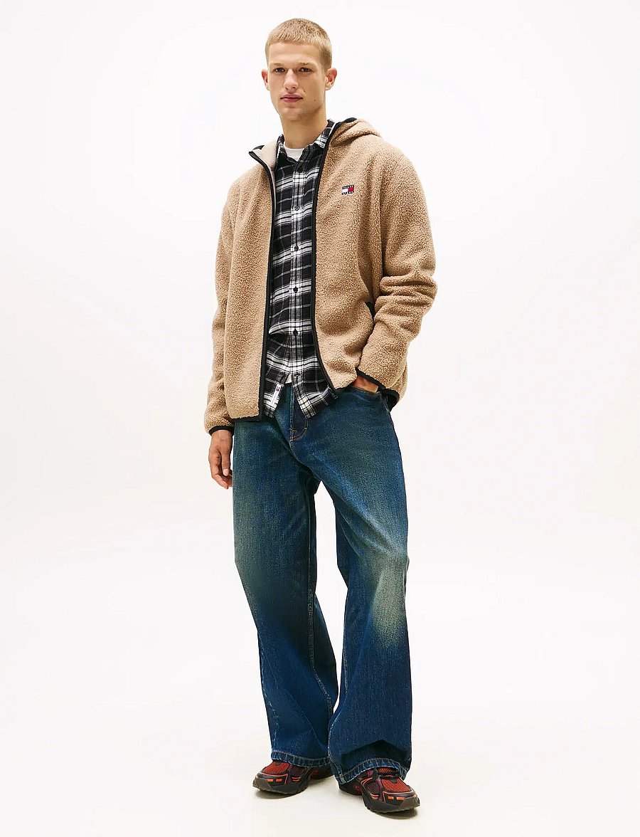 Tommy Jeans - TJM REG BADGE TEDDY ZIP TRU EXT - fleece-pullover - coastal taupe - 3