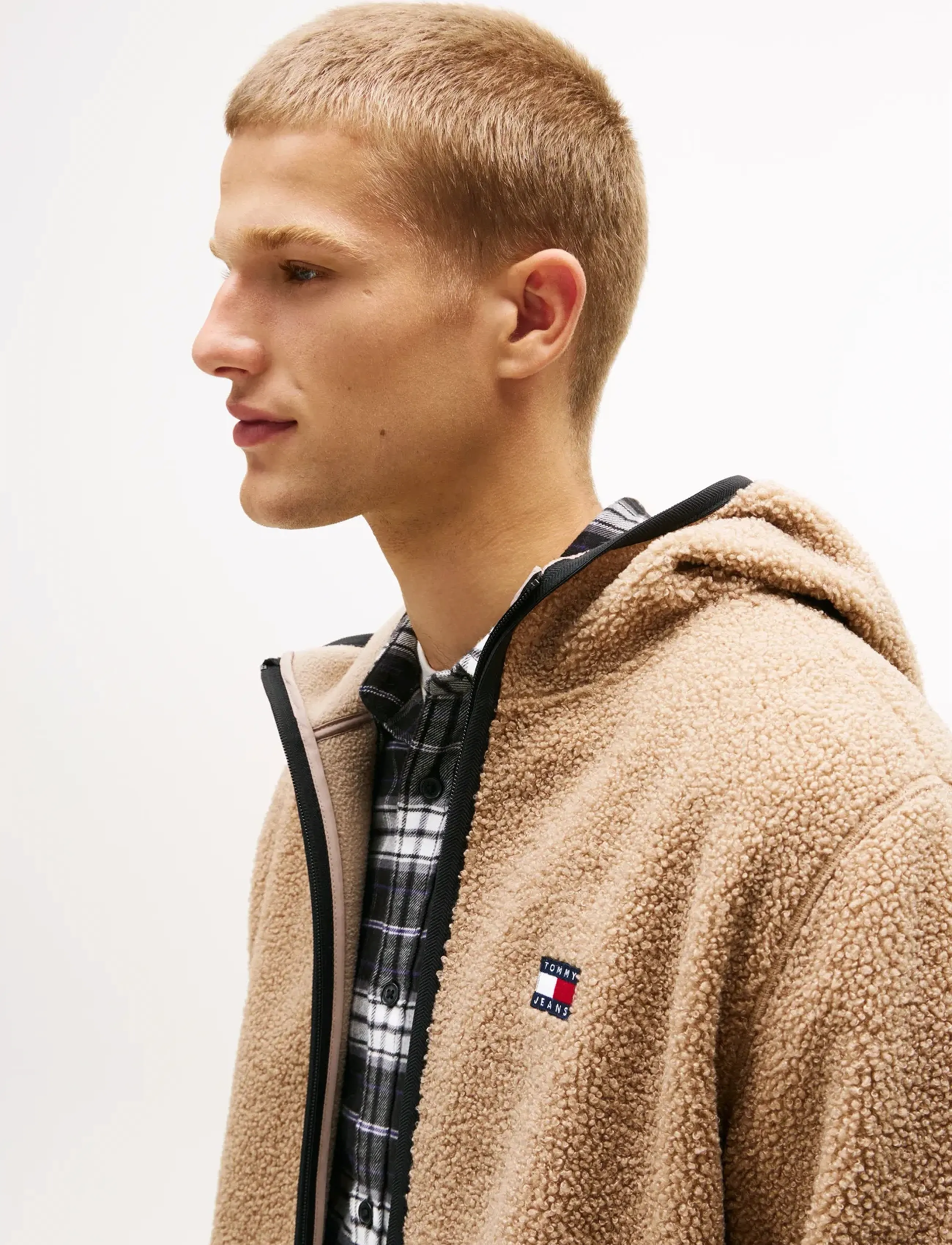 Tommy Jeans - TJM REG BADGE TEDDY ZIP TRU EXT - fleece-pullover - coastal taupe - 5