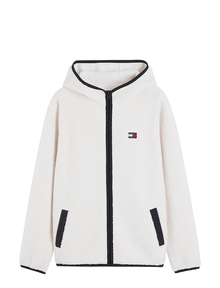 Tommy Jeans - TJM REG BADGE TEDDY ZIP TRU EXT - teddy sweaters - cream - 1