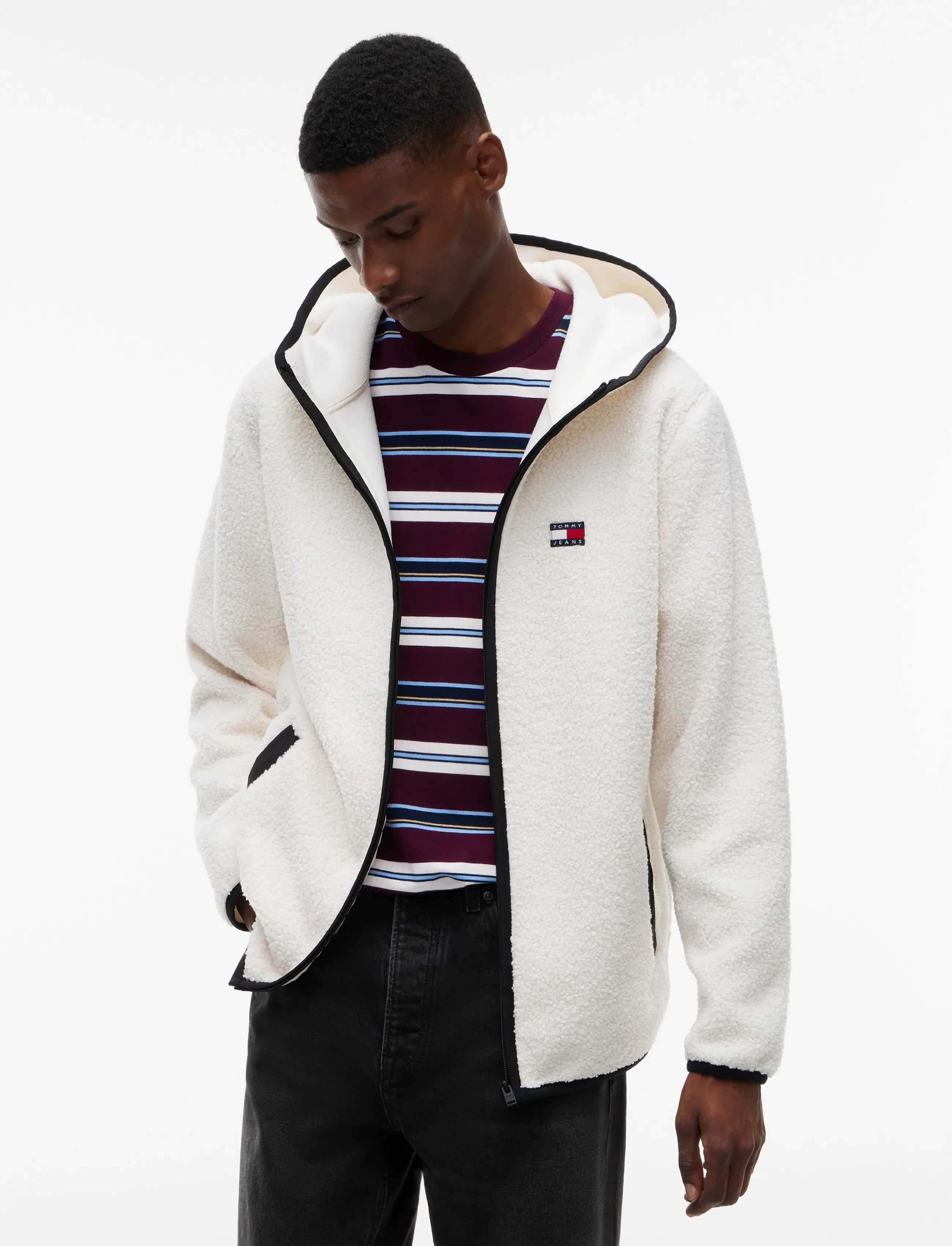 Tommy Jeans TJM REG BADGE TEDDY ZIP TRU EXT - Sweatshirts - CREAM / cream