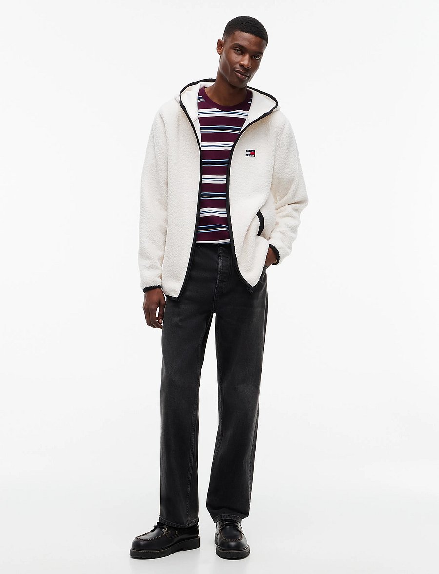 Tommy Jeans - TJM REG BADGE TEDDY ZIP TRU EXT - teddy sweaters - cream - 4