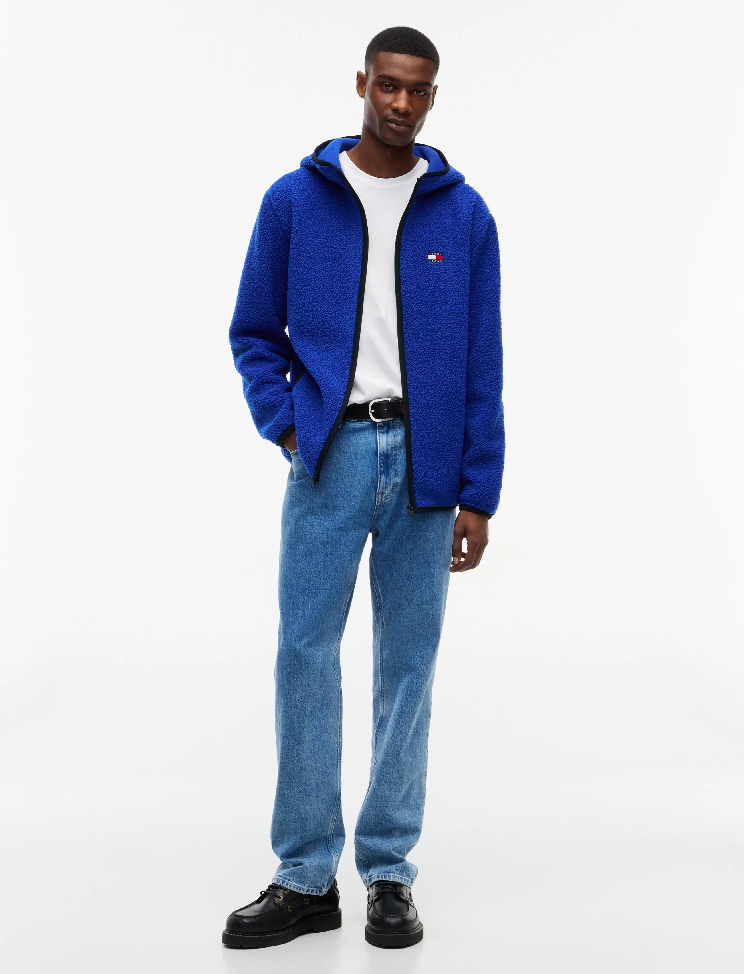 Tommy Jeans - TJM REG BADGE TEDDY ZIP TRU EXT - teddytröjor - deep marine - 4