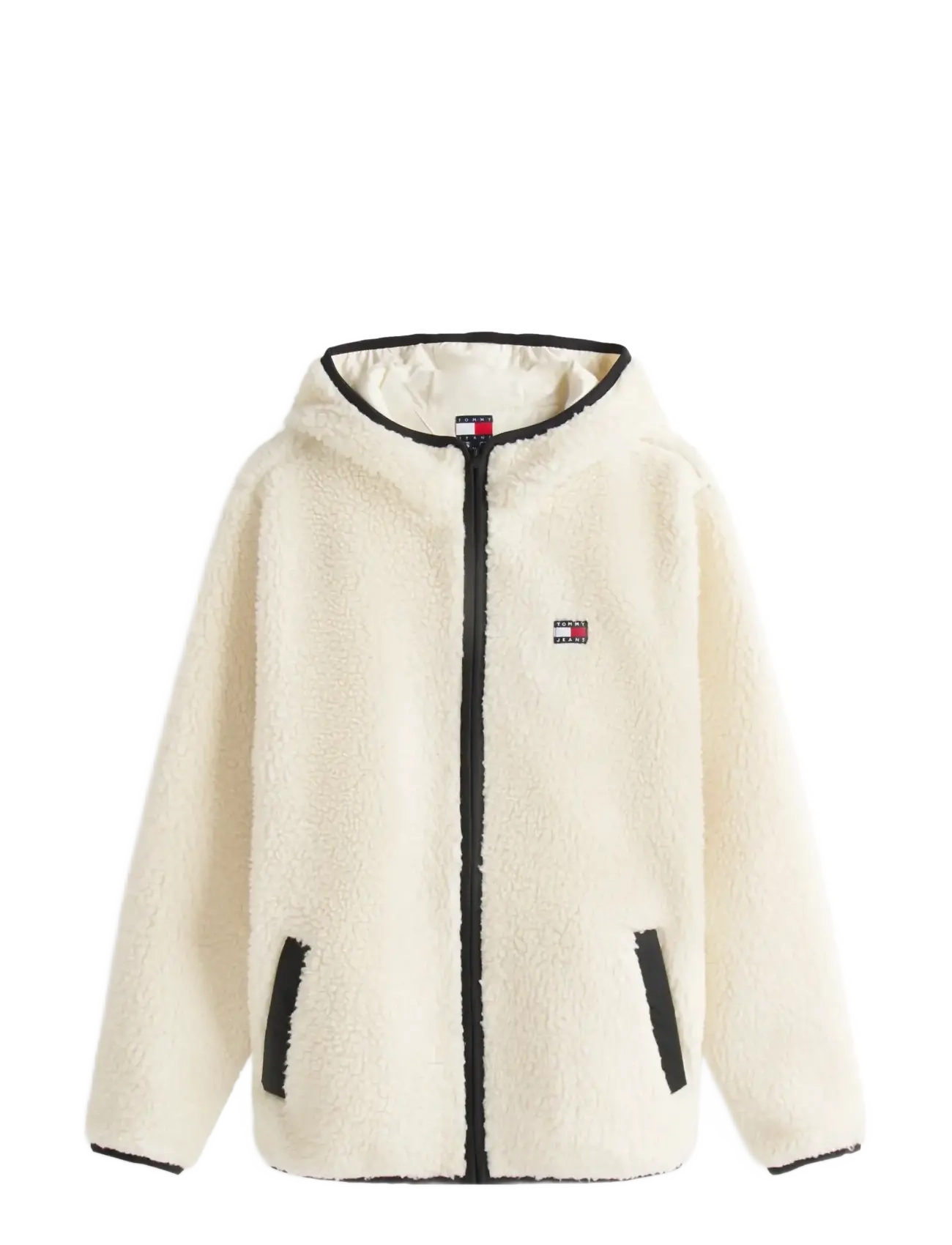 Tommy Jeans TJM REG BADGE TEDDY ZIP TRU EXT - Sweatshirts - DESERT SAND DUNE / cream
